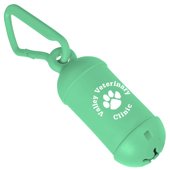 Custom Bag Dispenser with Carabiner - Opaque