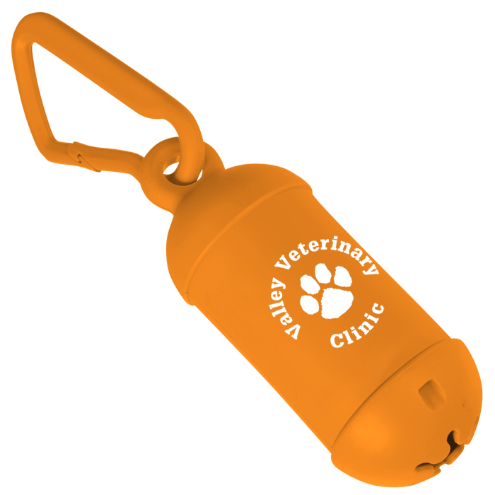 Custom Bag Dispenser with Carabiner - Opaque