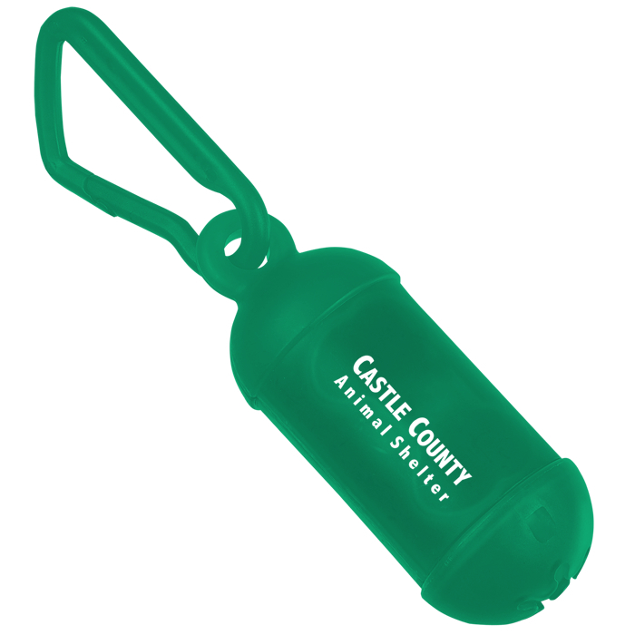 Custom Bag Dispenser with Carabiner - Translucent