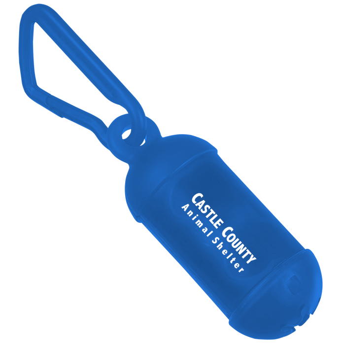 Custom Bag Dispenser with Carabiner - Translucent