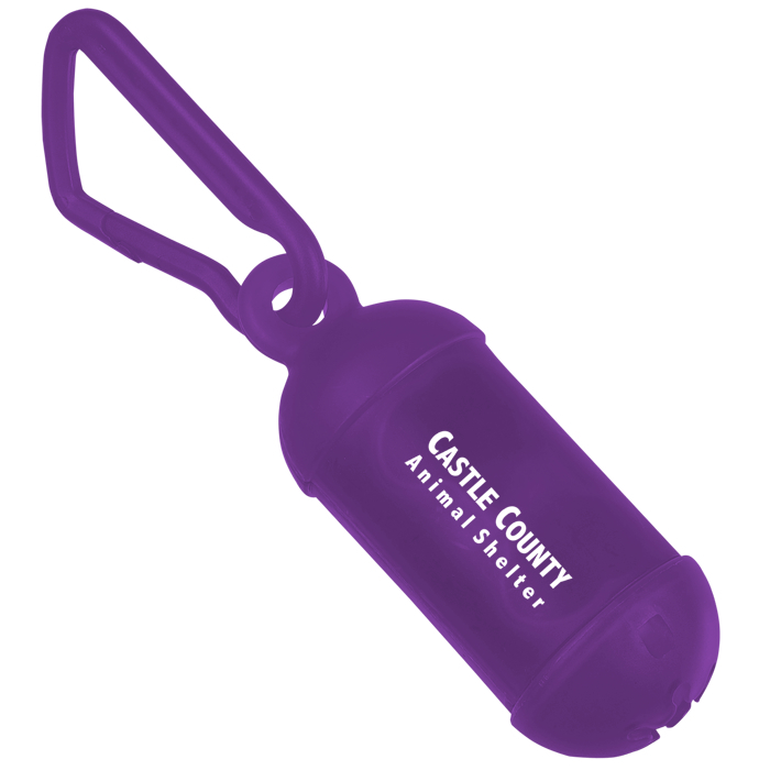 Custom Bag Dispenser with Carabiner - Translucent