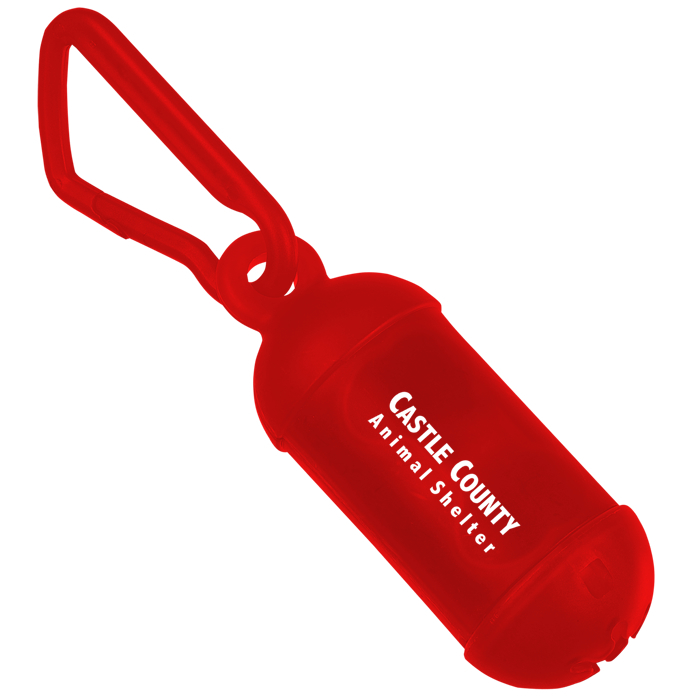 Custom Bag Dispenser with Carabiner - Translucent