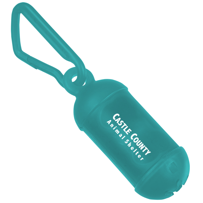 Custom Bag Dispenser with Carabiner - Translucent