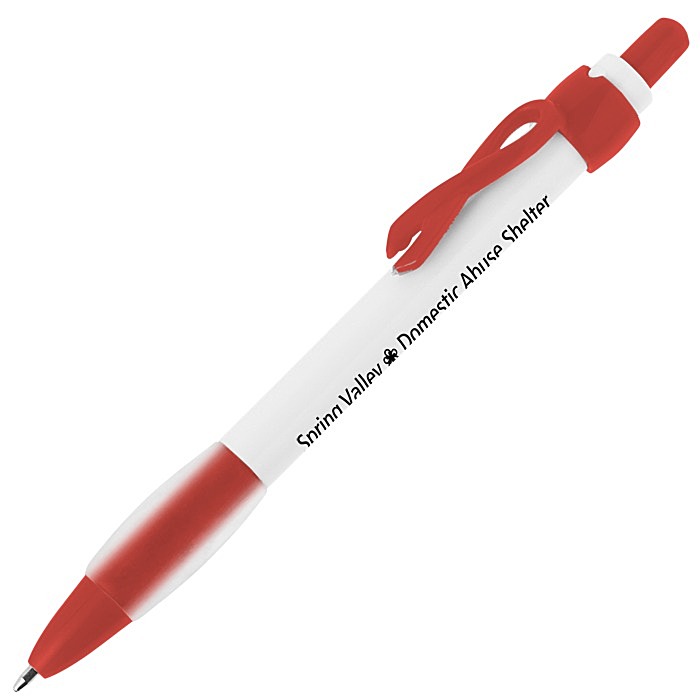 Custom Ribbon Clip Grip Pen
