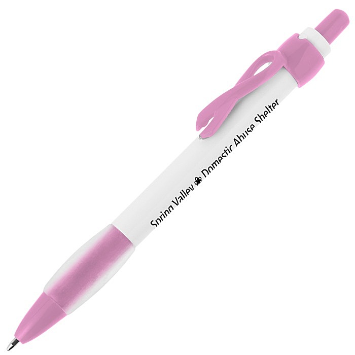 Custom Ribbon Clip Grip Pen