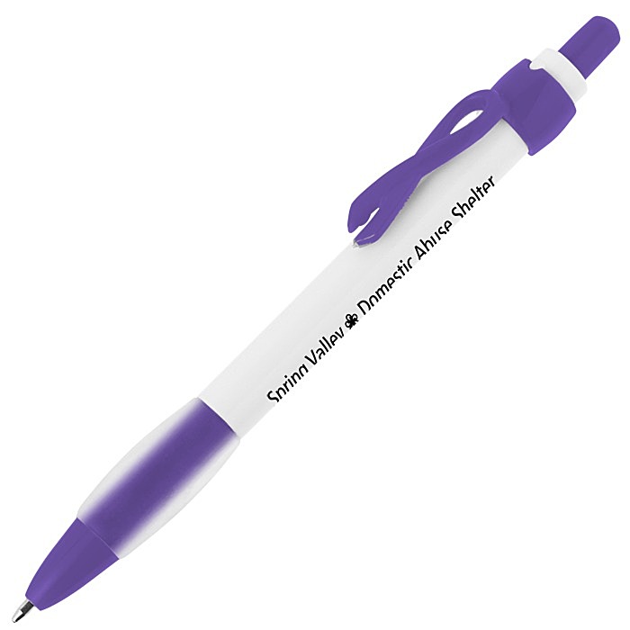 Custom Ribbon Clip Grip Pen