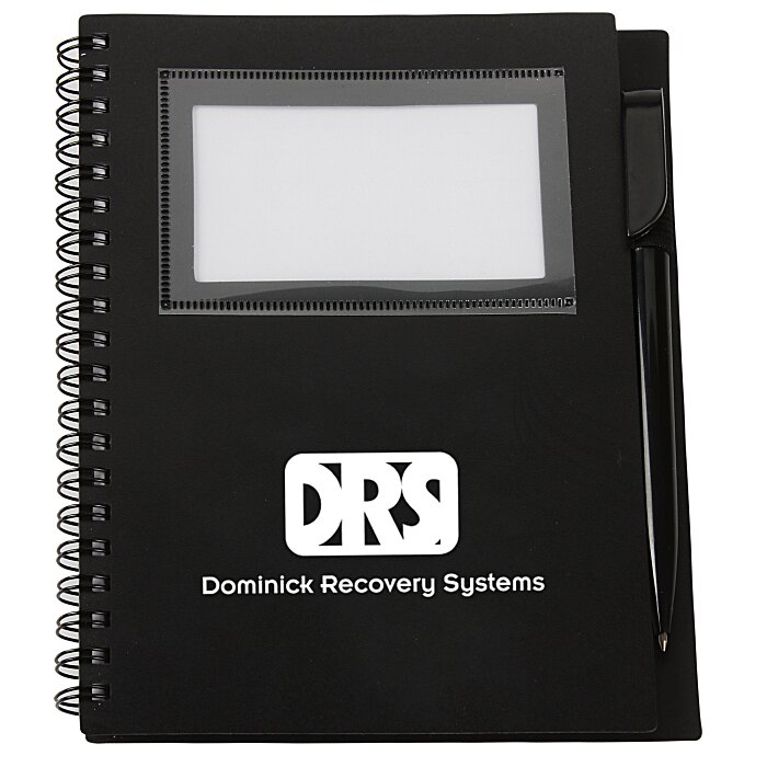 Custom Business Card Notebook with Pen - Opaque