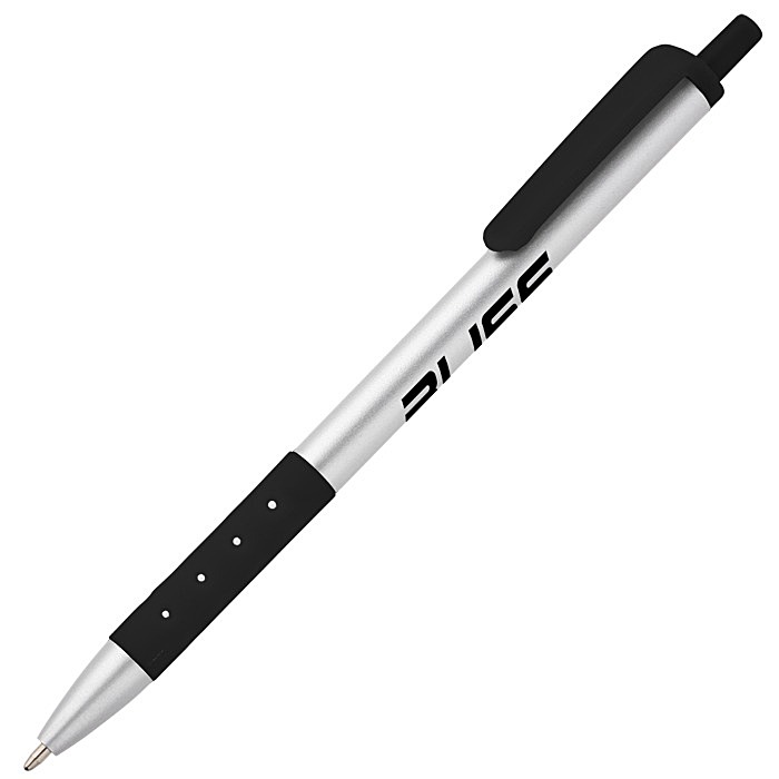 Custom Grip Click Pen - Silver