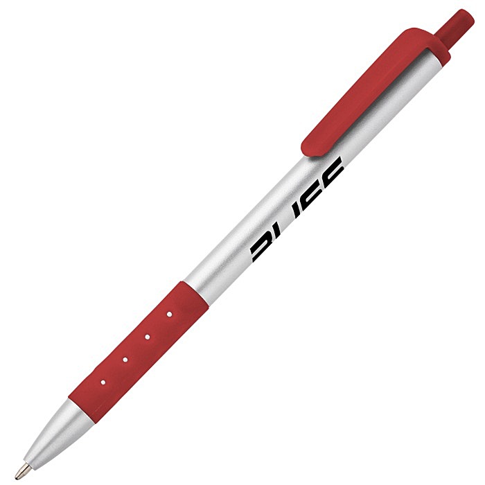 Custom Grip Click Pen - Silver
