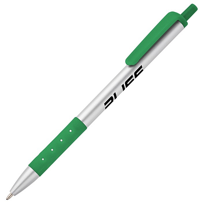 Custom Grip Click Pen - Silver