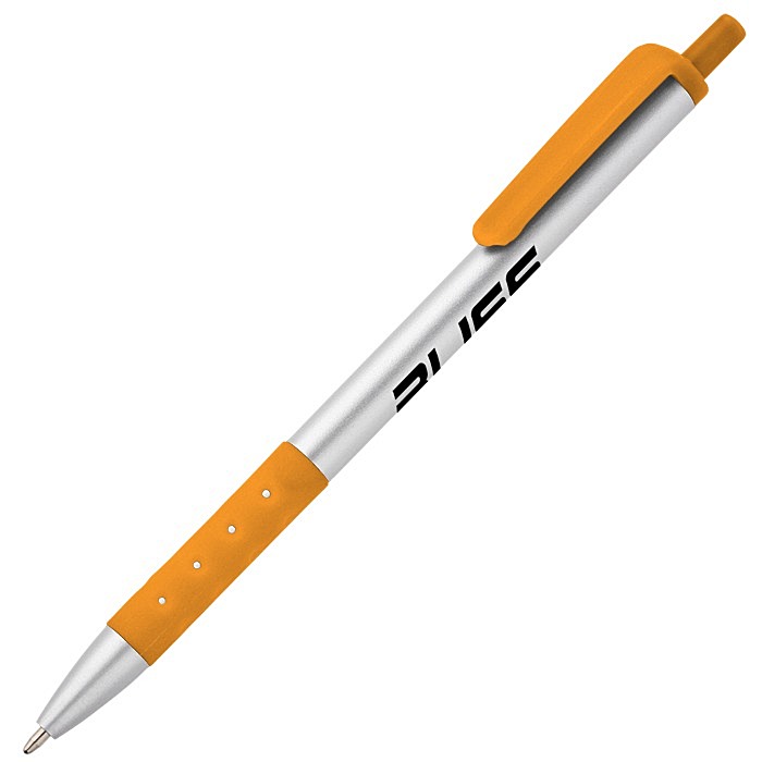 Custom Grip Click Pen - Silver