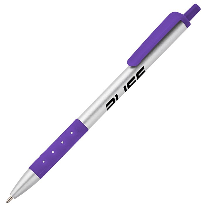 Custom Grip Click Pen - Silver