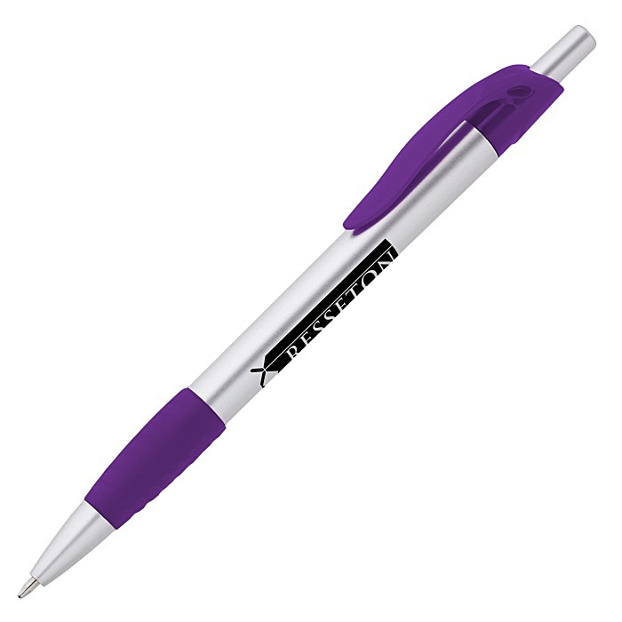 Custom Simplistic Grip Pen - Silver