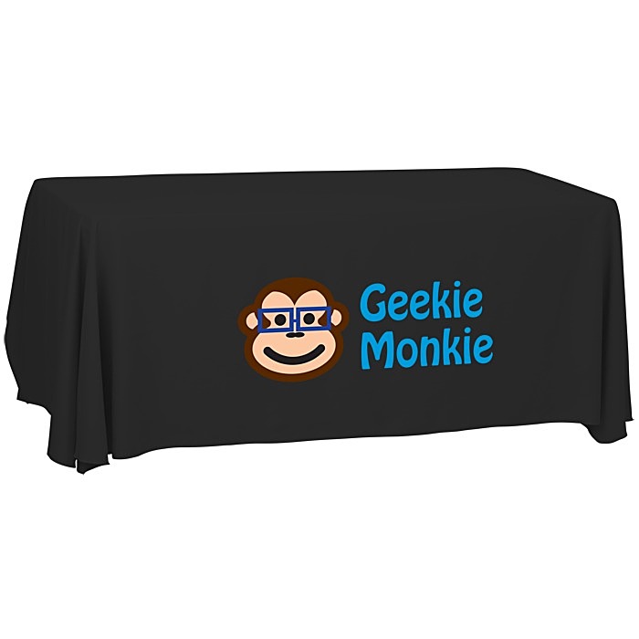 Custom Serged Open-Back Polyester Table Throw - 6 feet