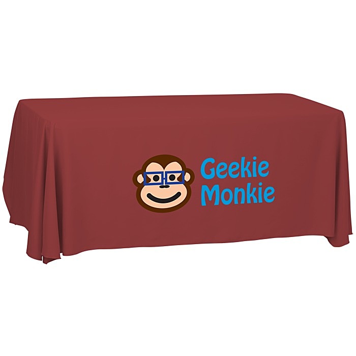 Custom Serged Open-Back Polyester Table Throw - 6 feet