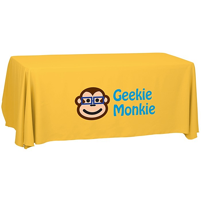 Custom Serged Open-Back Polyester Table Throw - 6 feet