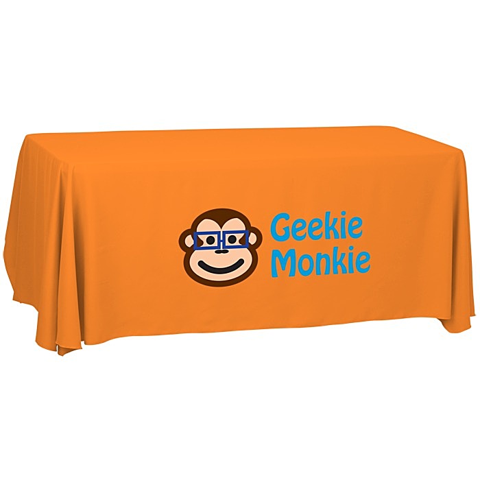 Custom Serged Open-Back Polyester Table Throw - 6 feet