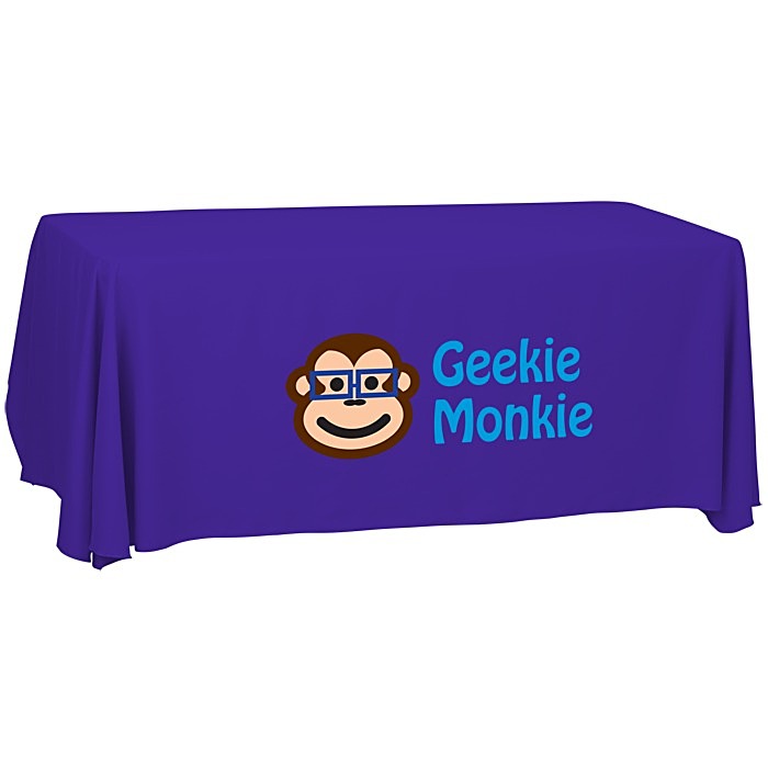 Custom Serged Open-Back Polyester Table Throw - 6 feet