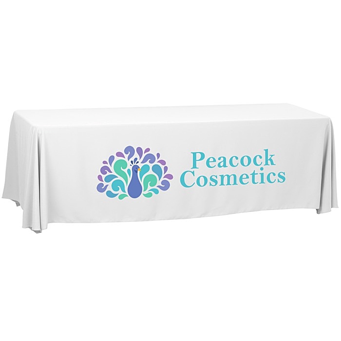 Custom Serged Open-Back Polyester Table Throw - 8 feet