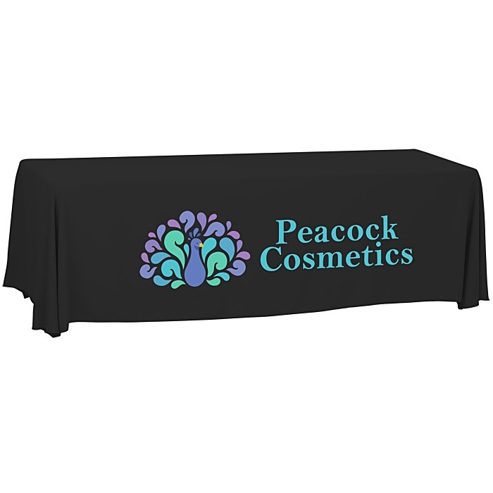 Custom Serged Open-Back Polyester Table Throw - 8 feet