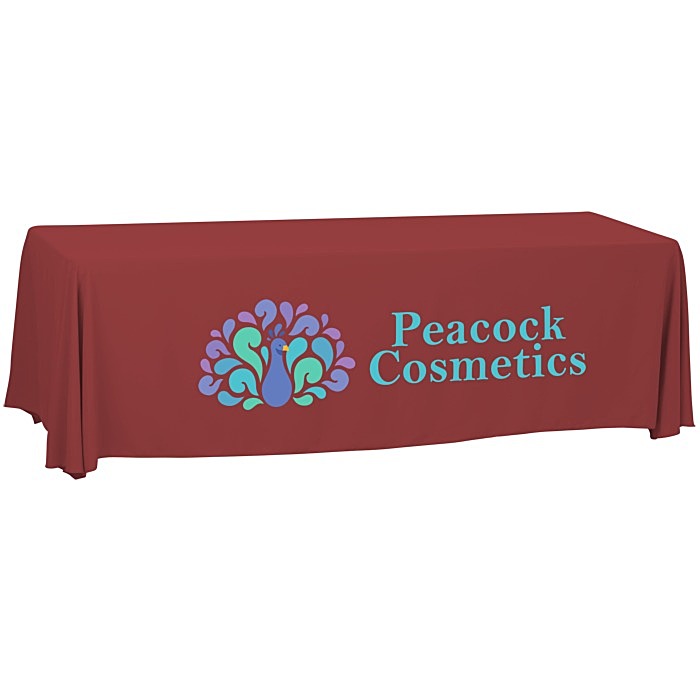 Custom Serged Open-Back Polyester Table Throw - 8 feet