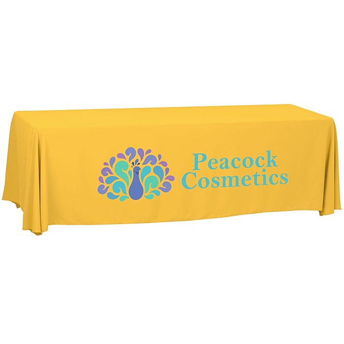 Custom Serged Open-Back Polyester Table Throw - 8 feet