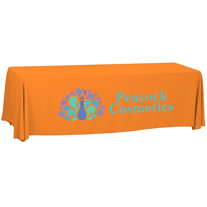 Custom Serged Open-Back Polyester Table Throw - 8 feet