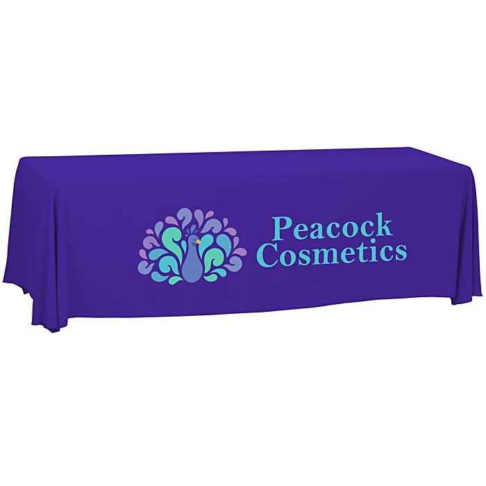 Custom Serged Open-Back Polyester Table Throw - 8 feet