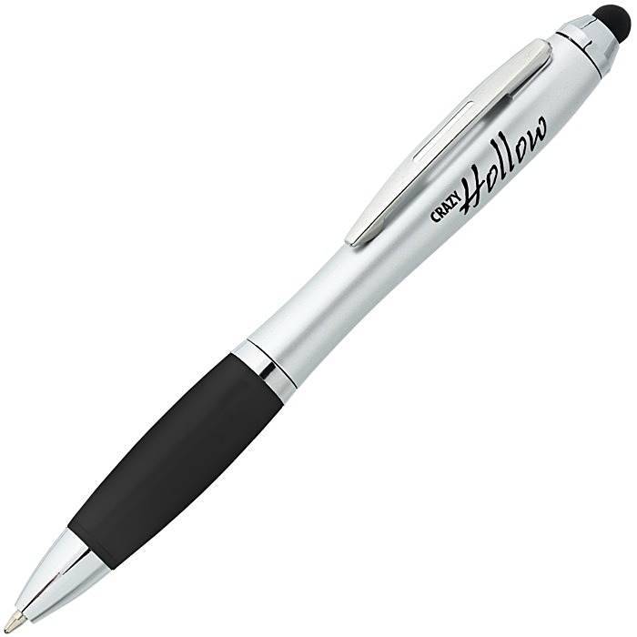 Custom Curvy Stylus Twist Pen - Silver