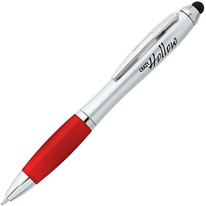 Custom Curvy Stylus Twist Pen - Silver