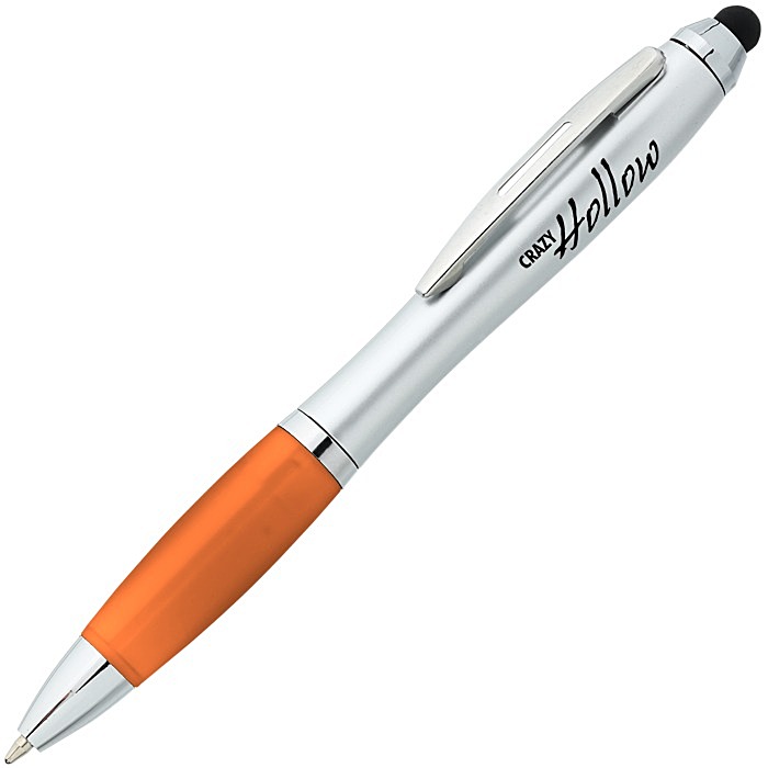 Custom Curvy Stylus Twist Pen - Silver