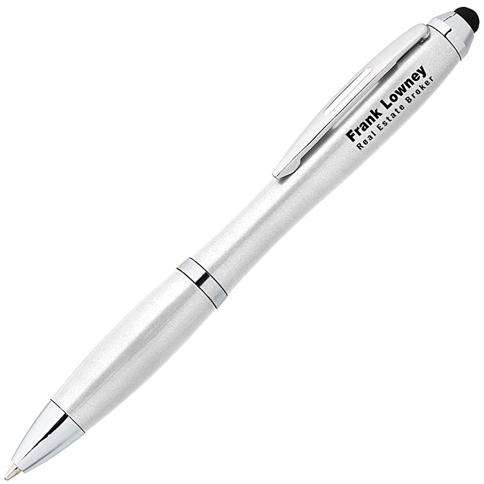 Custom Curvy Stylus Twist Pen - Metallic