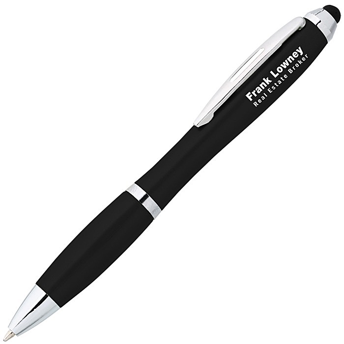 Custom Curvy Stylus Twist Pen - Metallic