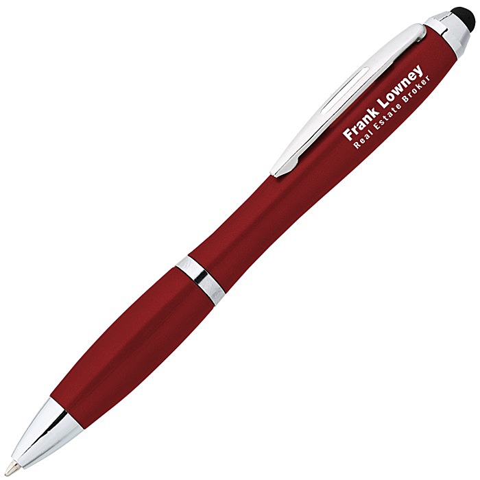 Custom Curvy Stylus Twist Pen - Metallic