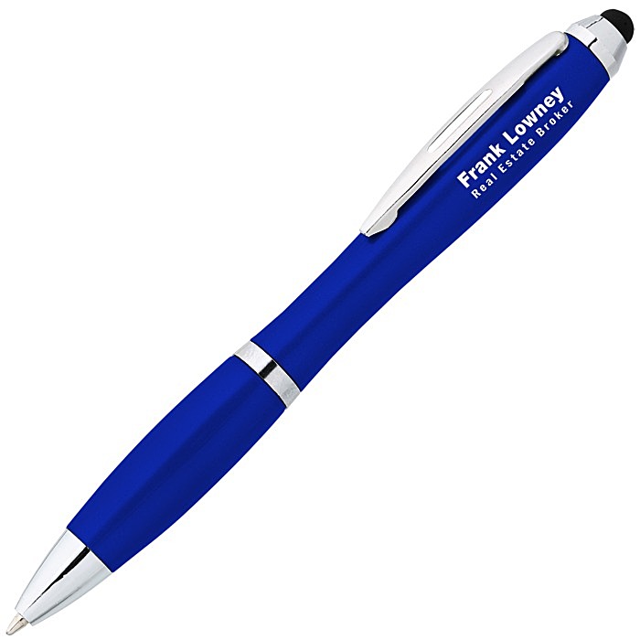 Custom Curvy Stylus Twist Pen - Metallic