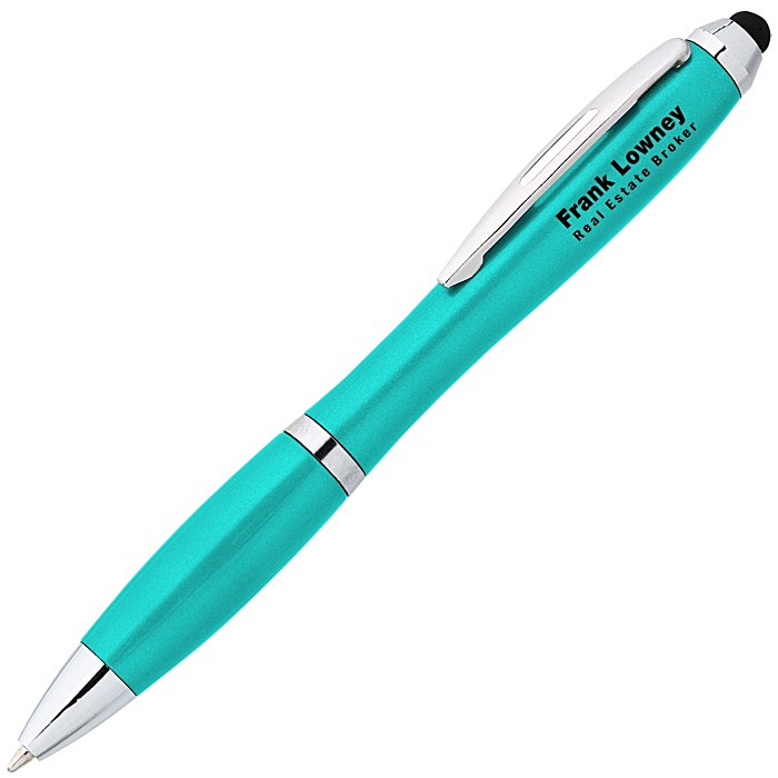Custom Curvy Stylus Twist Pen - Metallic
