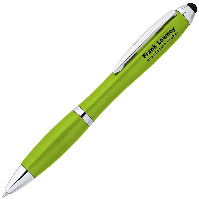 Custom Curvy Stylus Twist Pen - Metallic