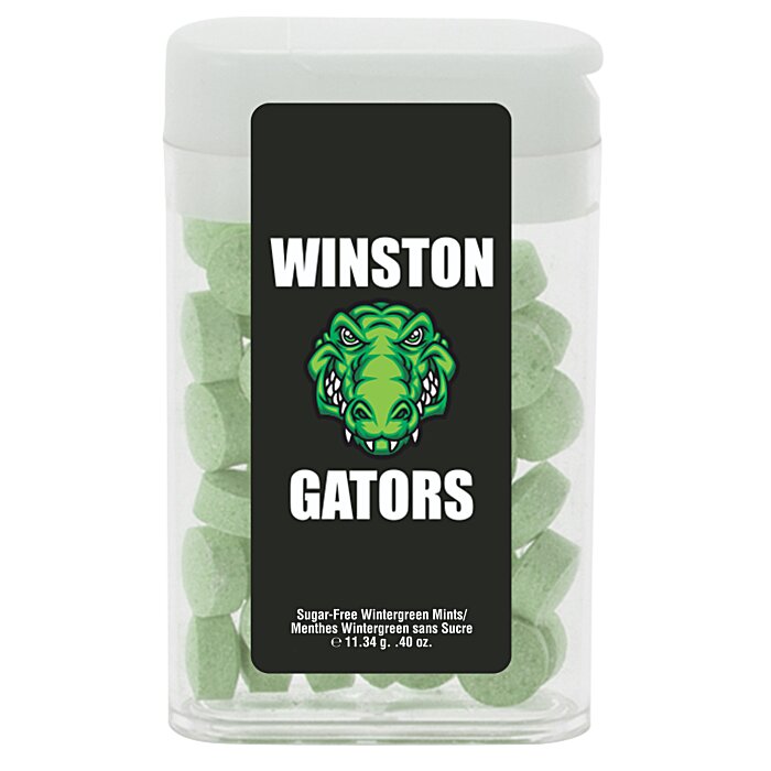 Custom Flip-Top Dispenser with Sugar-Free Mints