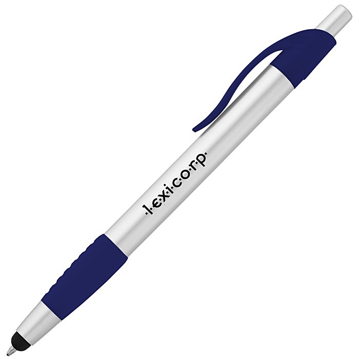 Custom Simplistic Stylus Grip Pen - Silver