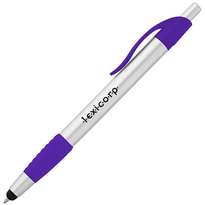 Custom Simplistic Stylus Grip Pen - Silver