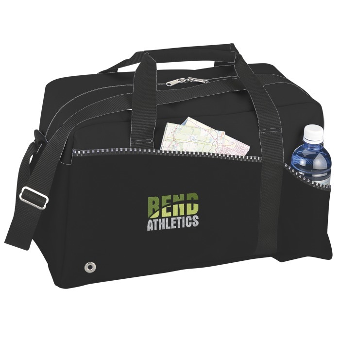 Custom Two-Tone Duffel Bag - Embroidered