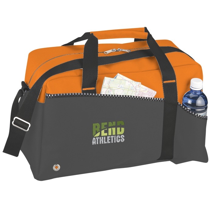 Custom Two-Tone Duffel Bag - Embroidered