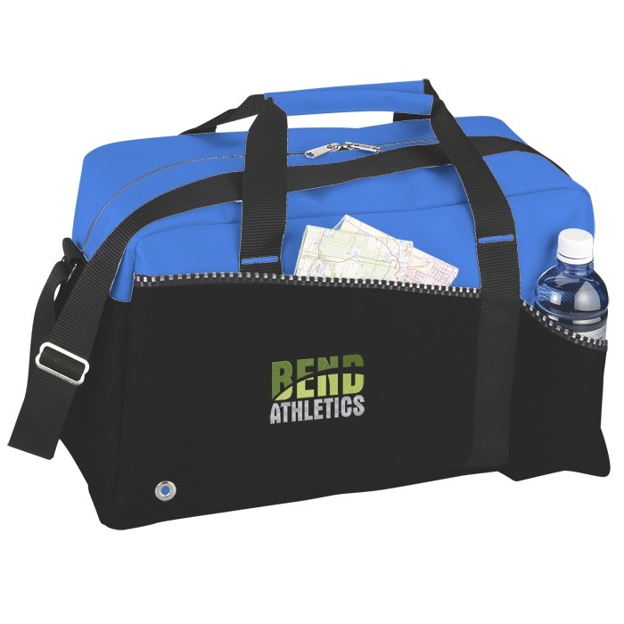 Custom Two-Tone Duffel Bag - Embroidered