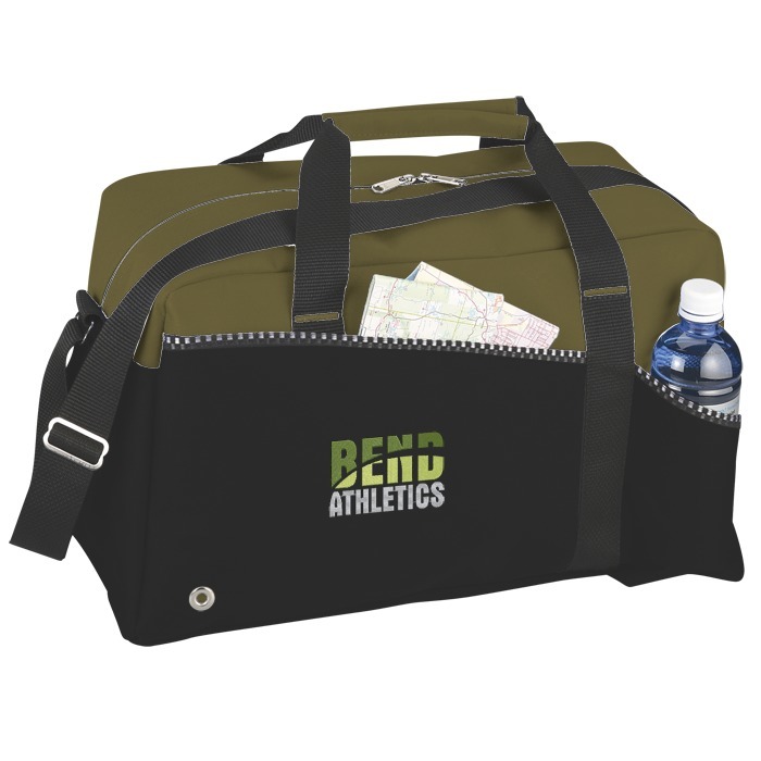 Custom Two-Tone Duffel Bag - Embroidered