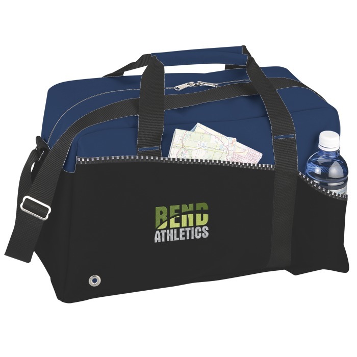 Custom Two-Tone Duffel Bag - Embroidered