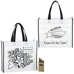 Custom Super Kid Colouring Tote Set - Superhero