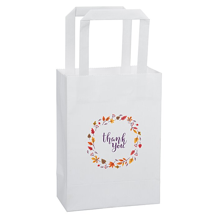 Custom Flat Handle Full Colour Paper Bag - 8-1/4