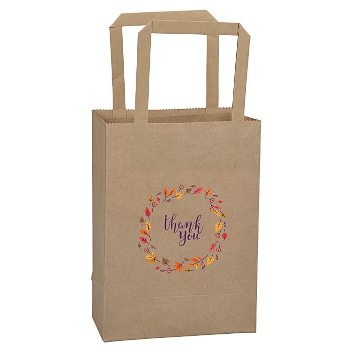 Custom Flat Handle Full Colour Paper Bag - 8-1/4