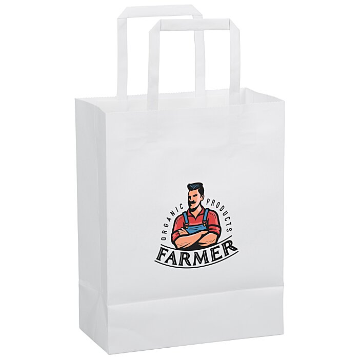 Custom Flat Handle Full Colour Paper Bag - 10-1/2