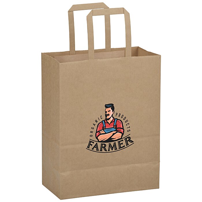 Custom Flat Handle Full Colour Paper Bag - 10-1/2